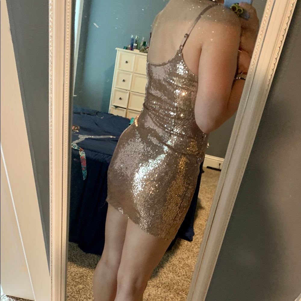 Gold sequin bodycon dress